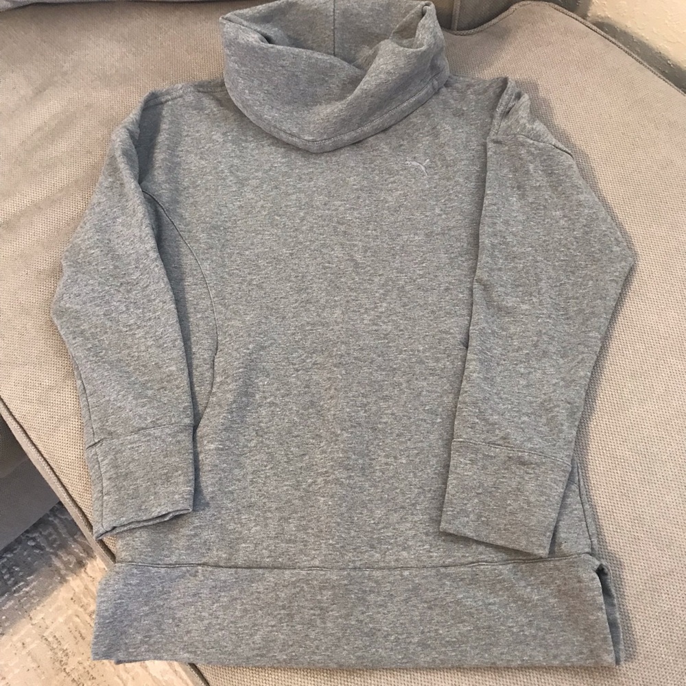 Gray Puma Cowl Neck Sweatshirt